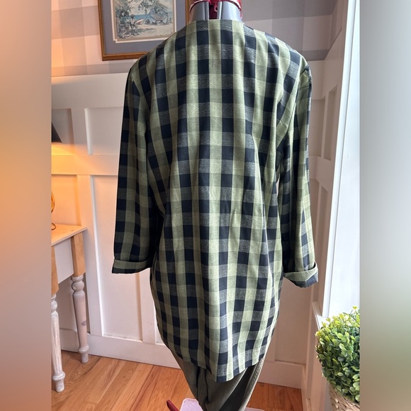 Vintage Plaid Open-Front Top - Black and Green Size 7/8 - Picture 7 of 10